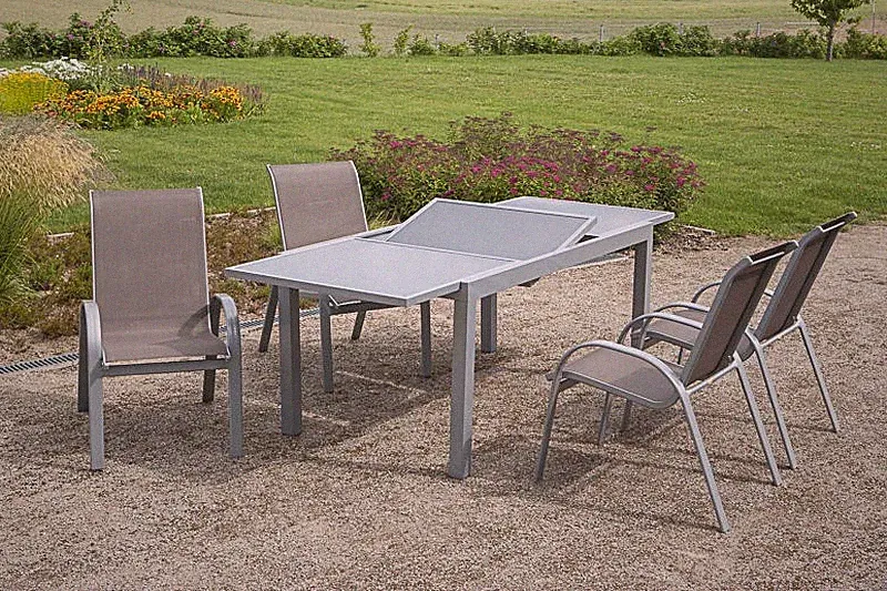 MX Gartenmöbel Amalfi I taupe 5tlg. Esstischgruppe Balkonmöbel Terrassenmöbel