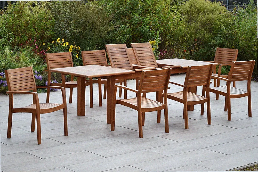 MX Gartenmöbel Batavia Set 5tlg. Holzmöbel Gartengarnitur Terrassenmöbel Tisch