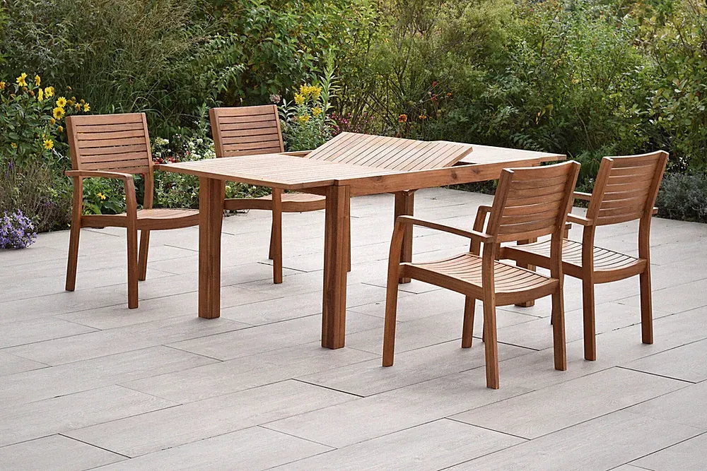 MX Gartenmöbel Batavia Set 5tlg. Holzmöbel Gartengarnitur Terrassenmöbel Tisch