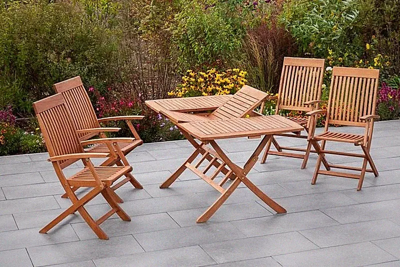 MX Gartenmöbel Comodoro Set 5tlg. Klapptisch Balkonmöbel Esstischgruppe Tisch