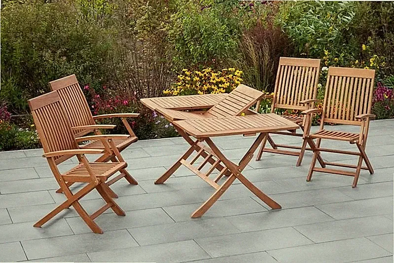 MX Gartenmöbel Comodoro Set 5tlg. Klapptisch Balkonmöbel Esstischgruppe Tisch