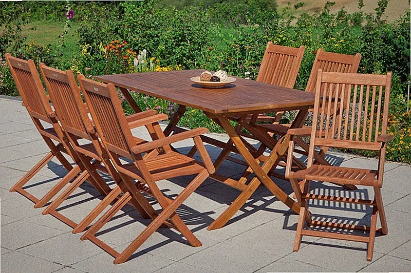 MX Gartenmöbel Rio 7tlg. Holz Terrassenmöbel Balkonmöbel Esstisch Holzmöbel