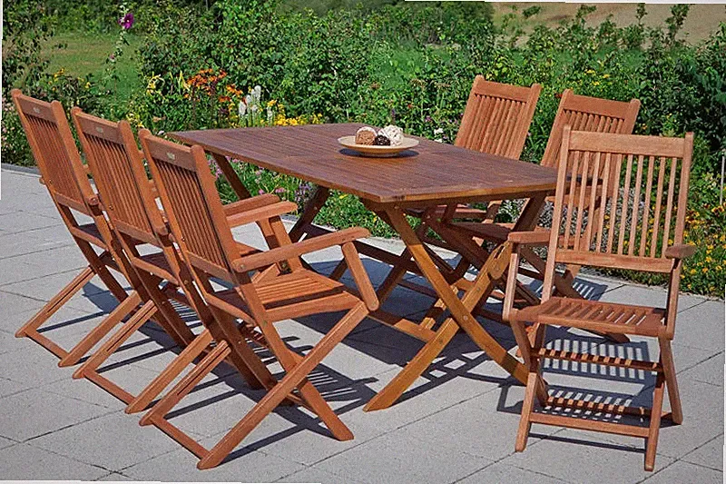 MX Gartenmöbel Rio 7tlg. Holz Terrassenmöbel Balkonmöbel Esstisch Holzmöbel