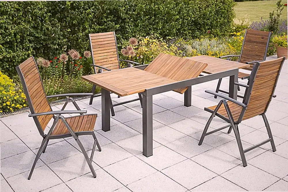 MX Gartenmöbel Santorin Set 5tlg. Terrassenmöbel Esstischgruppe Balkonmöbel