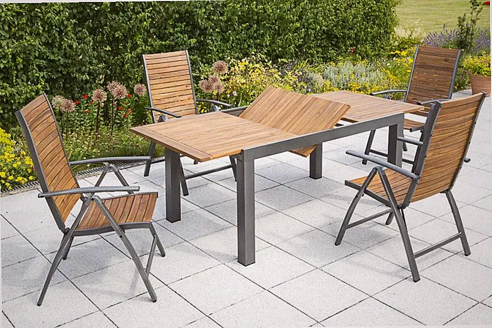 MX Gartenmöbel Santorin Set 5tlg. Terrassenmöbel Esstischgruppe Balkonmöbel