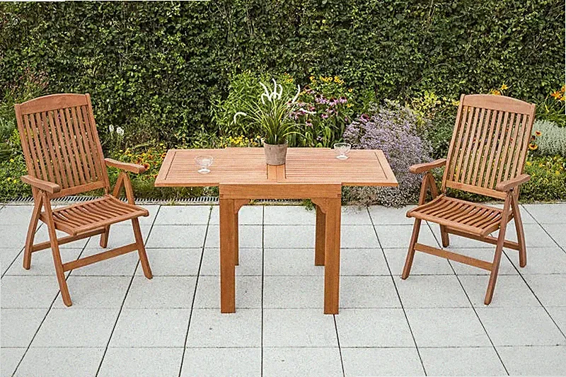 MX Gartenmöbel Set Maracaibo 3 tgl. Holz Terrassenmöbel Balkonmöbel Tischgruppe