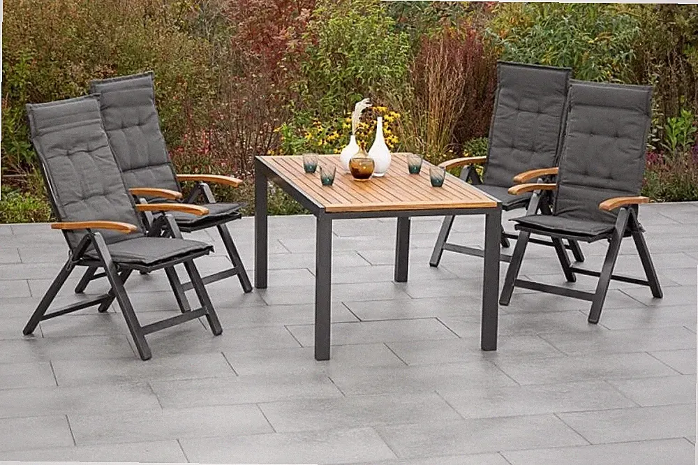 MX Gartenmöbel Tilos Set 9tlg. Terrassenmöbel Esstischgruppe Balkonmöbel Tisch
