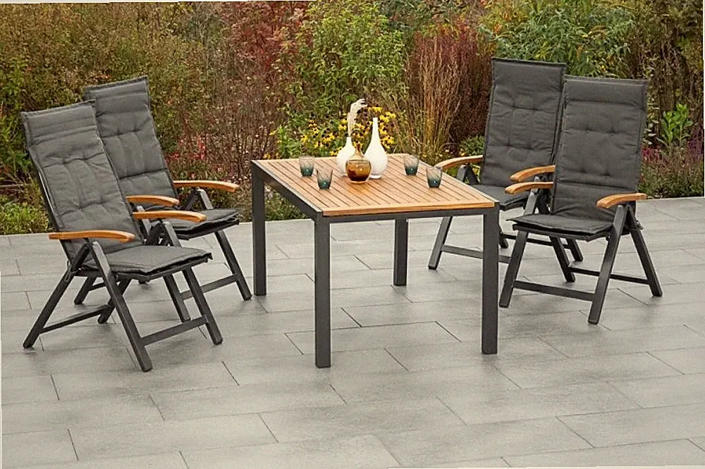 MX Gartenmöbel Tilos Set 9tlg. Terrassenmöbel Esstischgruppe Balkonmöbel Tisch