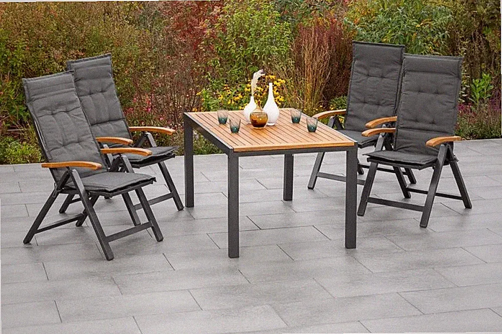MX Gartenmöbel Tilos Set 9tlg. Terrassenmöbel Esstischgruppe Balkonmöbel Tisch