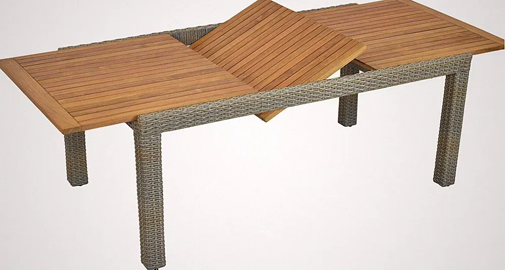 MX Gartentisch Alu Ausziehtisch Rattan Akazienholz Terrassentisch Esstisch Tisch