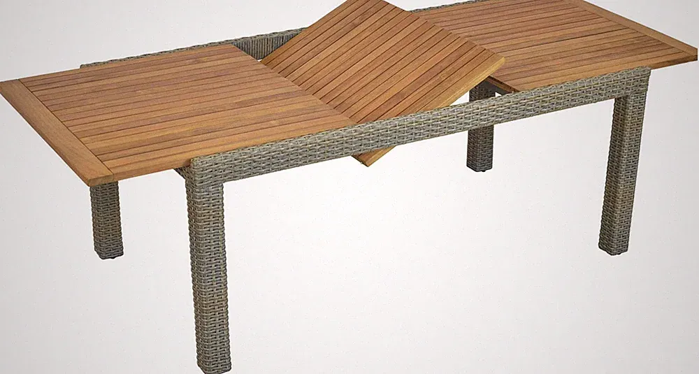 MX Gartentisch Alu Ausziehtisch Rattan Akazienholz Terrassentisch Esstisch Tisch