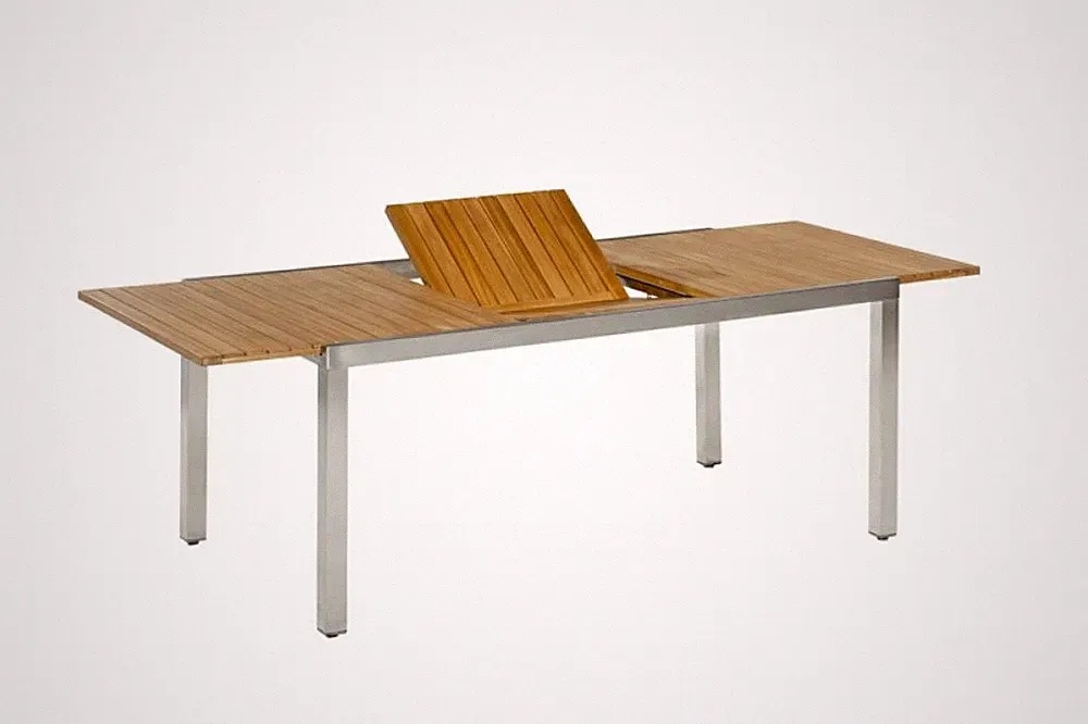 MX Gartentisch Keros Ausziehtisch, Edelstahl/Akazie Terrassentisch Esstisch