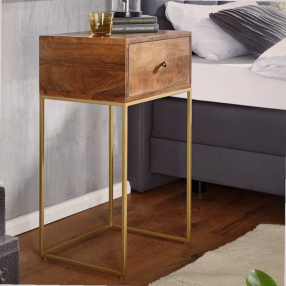 Nachttisch Massivholz Schublade Nachtkonsole Boxspringbett Nachtkommode Stauraum