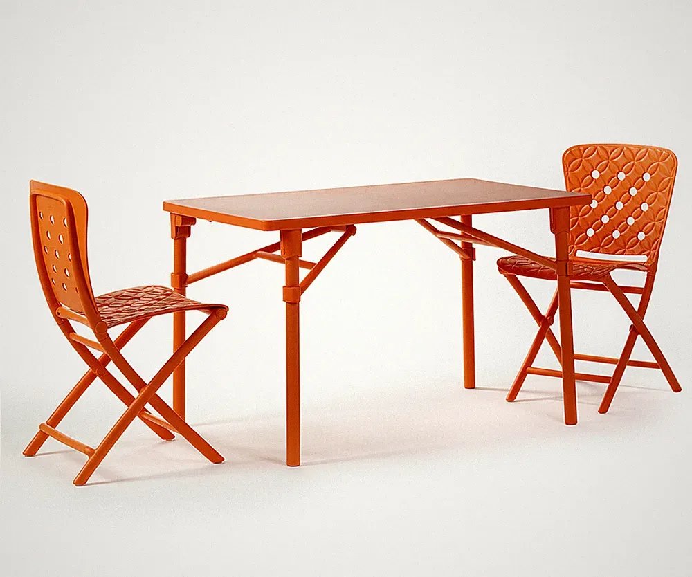 NARDI Garten - Balkon-Camping Set ZIC -ZAC klappbar 2 Stühle-Tisch-ExtraKit