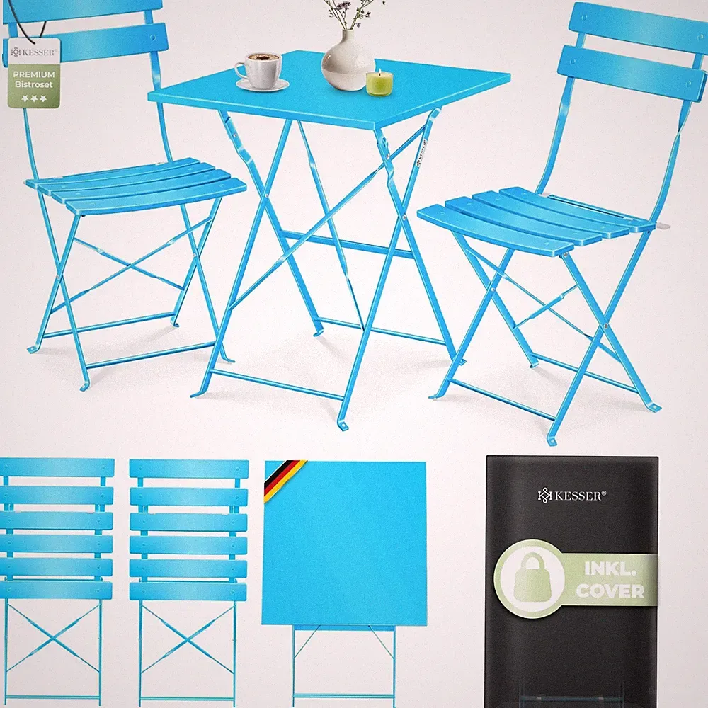 NEU Bistro Set mit Klapp Tisch & 2 Stühlen 3-teilig Garten Möbel Bistroset