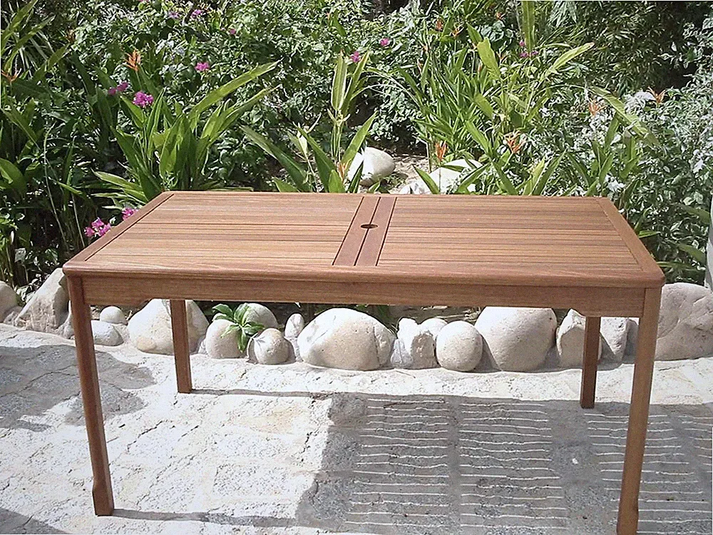 New Jersey Gartentisch Tisch 150/85 cm aus Eukalyptusholz Balkon Garten Natur