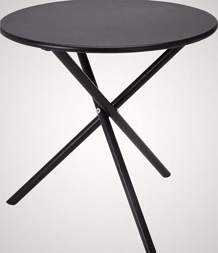 Outdoor Beistelltisch TRIVIK - Ø: 48 cm H: 48 cm Schwarz - Scandi Gartentisch