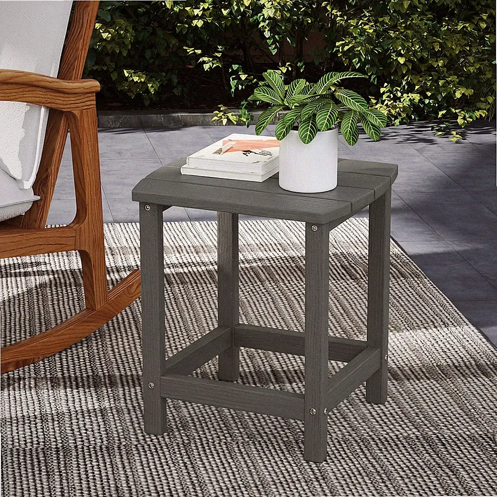 Outdoor Beistelltisch wetterfest Terrassen Couchtisch für Garten, grau