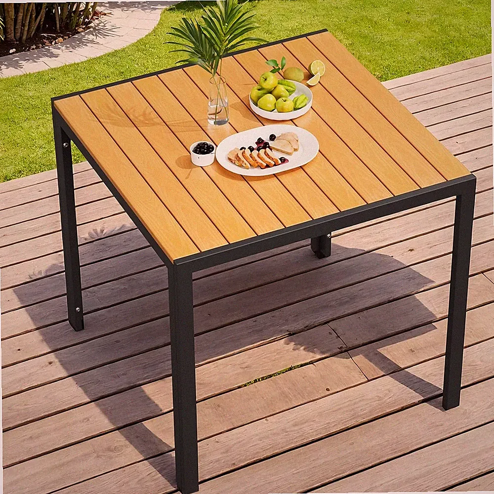 Outdoor Quadratisch Gartentisch Esstisch 110 x70cm Alu Balkontisch Wetterfest
