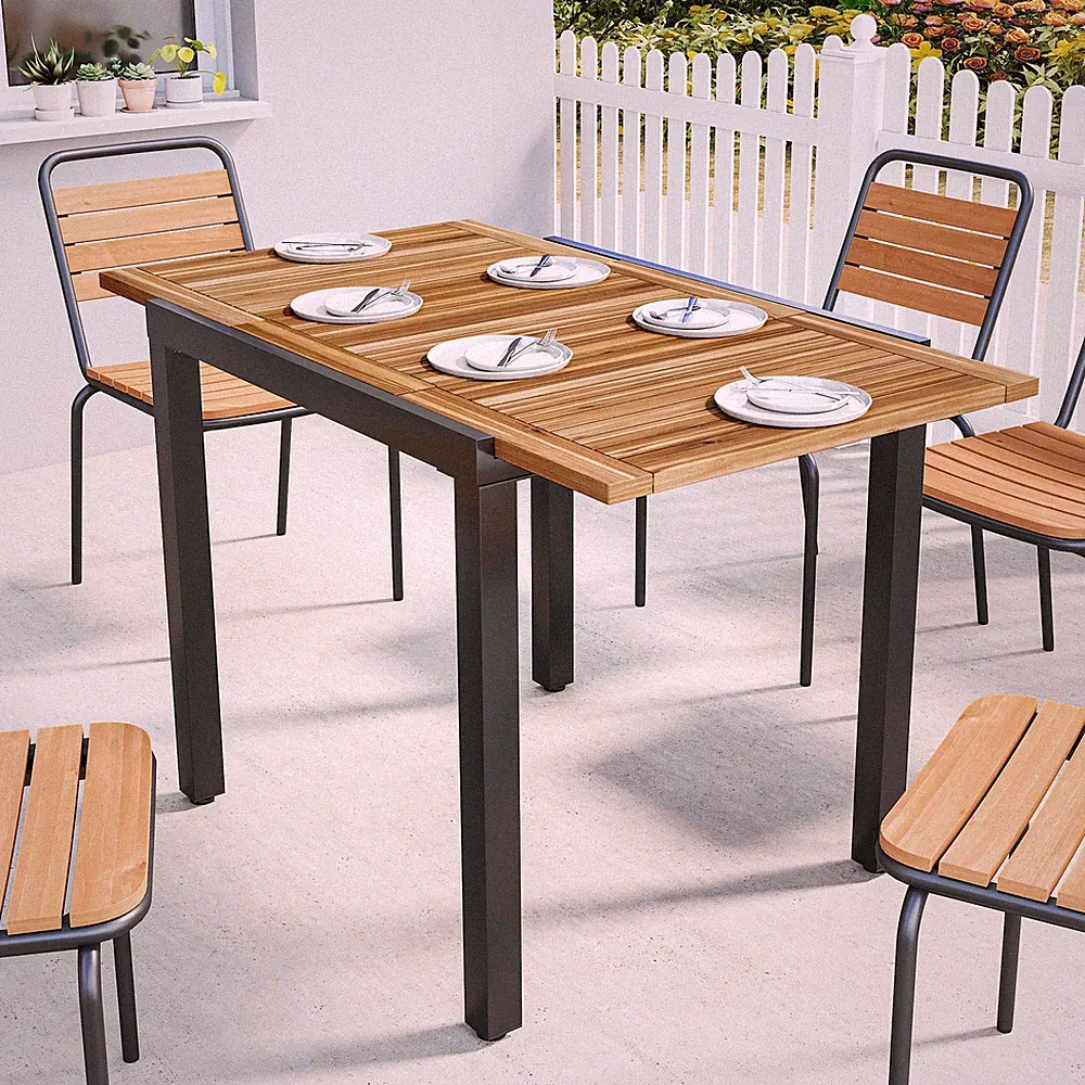 HOMCOM Ausziehbarer Gartentisch