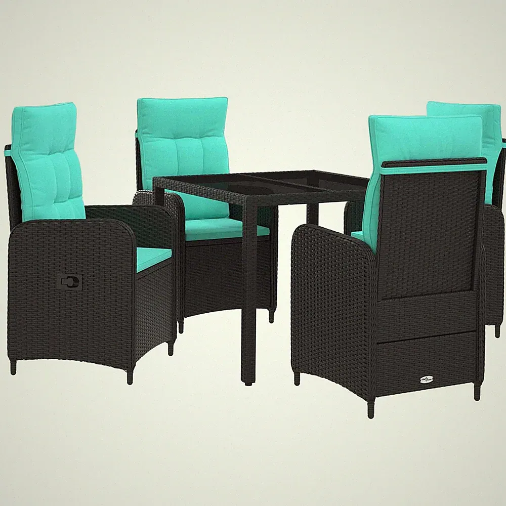 Outdoortisch-Set mit Kissen mit Kissen Poly-Rattan gartenmöbel vidaXL