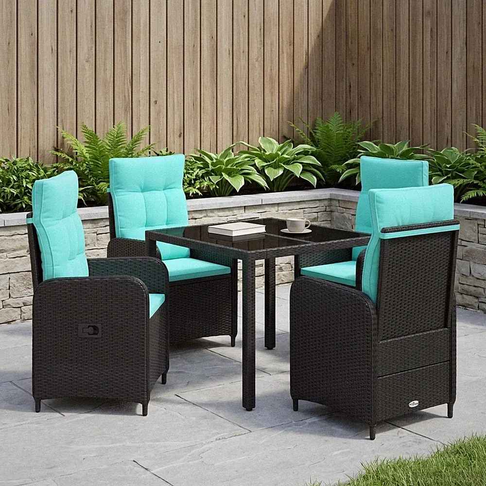 Outdoortisch-Set mit Kissen mit Kissen Poly-Rattan gartenmöbel vidaXL