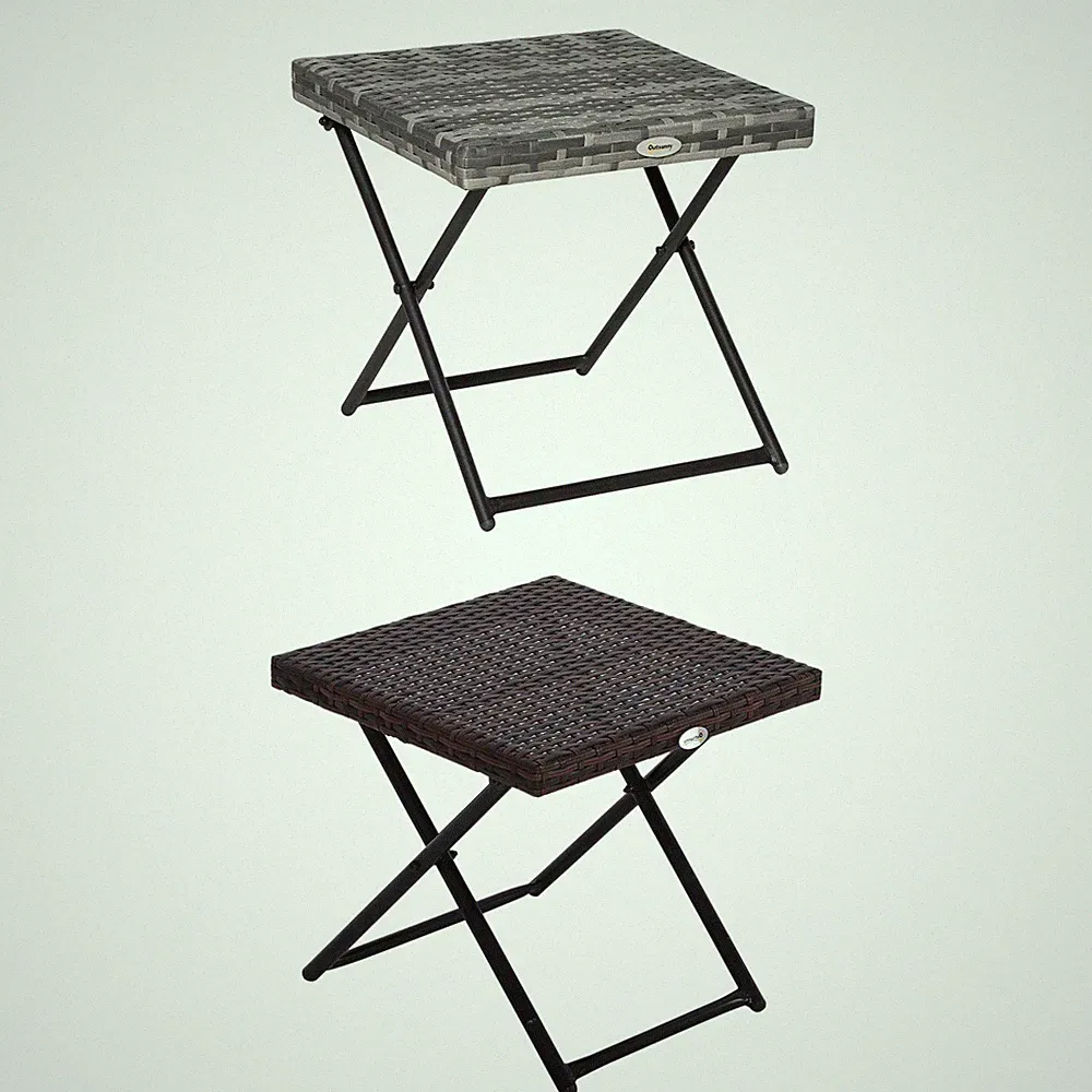 Outsunny Beistelltisch Gartentisch Klapptisch klappbar Polyrattan