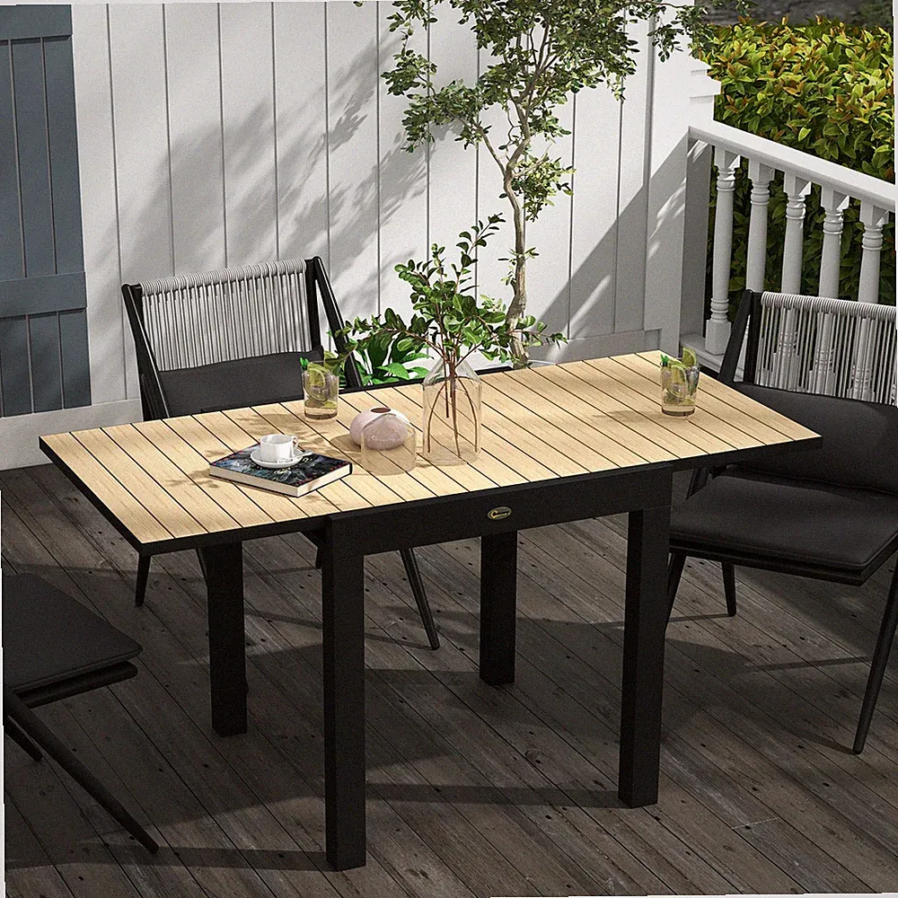 2 Personen Ausziehbarer Gartentisch
