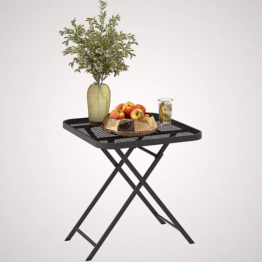 Outsunny Gartentisch klappbar 70 x70 cm, Wetterfest Balkontisch Refurbished