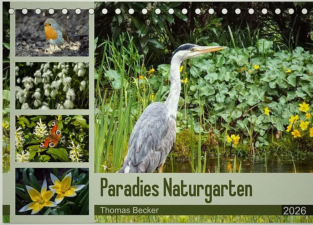 Paradies Naturgarten (Tischkalender 2026 DIN A5 quer), CALVENDO Monatskalender