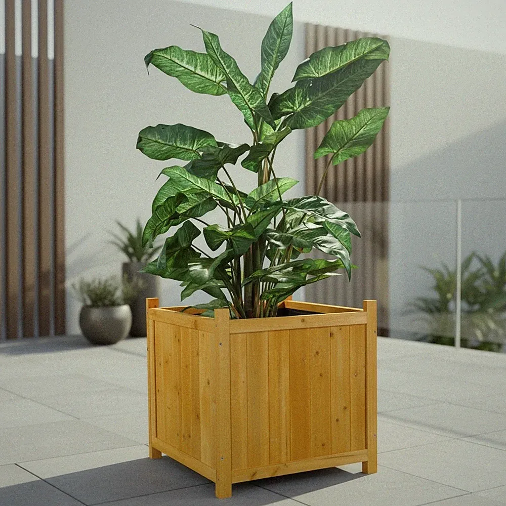 Pflanzkasten Blumentrog Blumentopf Garten Blumenkübel Holz Übertopf eckig