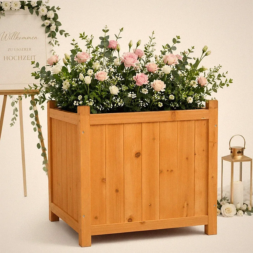Pflanzkasten Blumentrog Blumentopf Garten Blumenkübel Holz Übertopf eckig