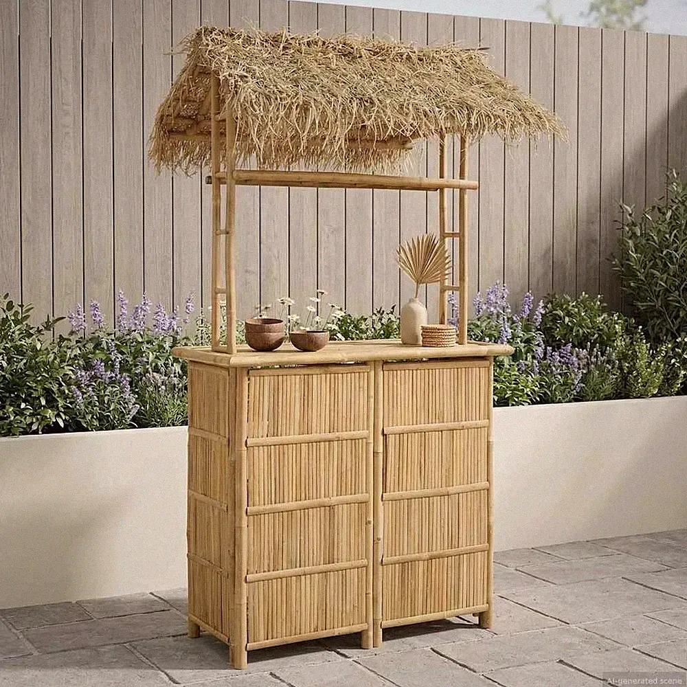 Pflanztisch Gärtnertisch Blumentisch Gartentisch mit Ablagen Bambus Outdoor