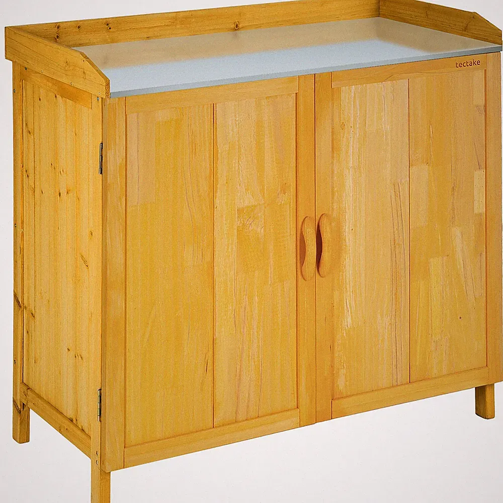 Pflanztisch Vita mit Unterschrank Gartentisch Gartenschrank braun B-Ware