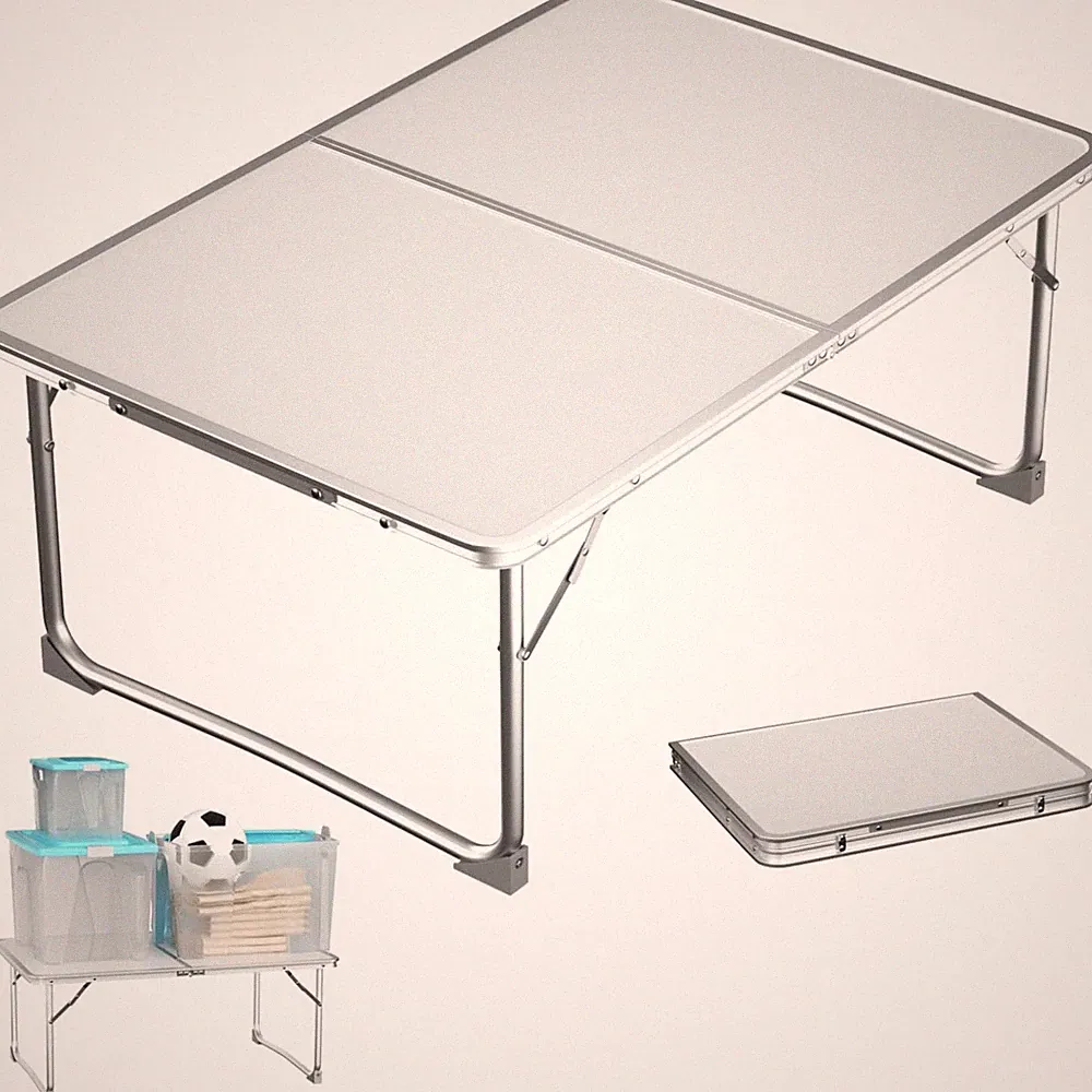 Picknicktisch, Klappbar, Tragbar, Aluminium, Camping, Garten, Party, Weiß, 60...