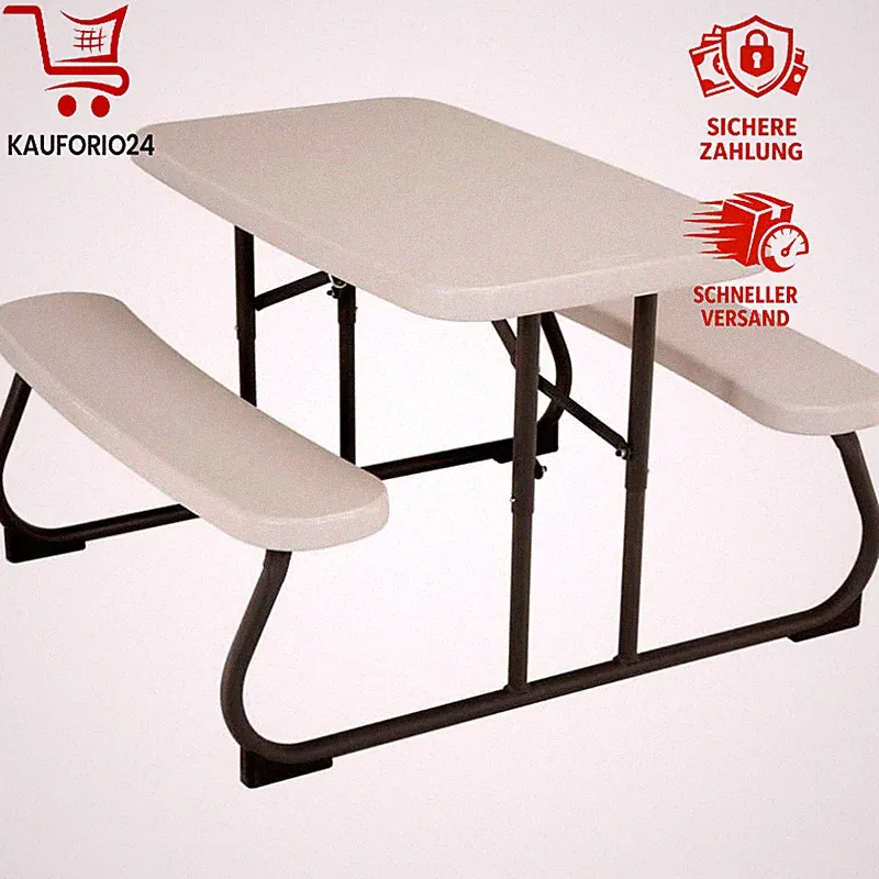 Picknicktisch Zusammenklappbar Leichtgewichtig Beige Garten Camping Outdoor