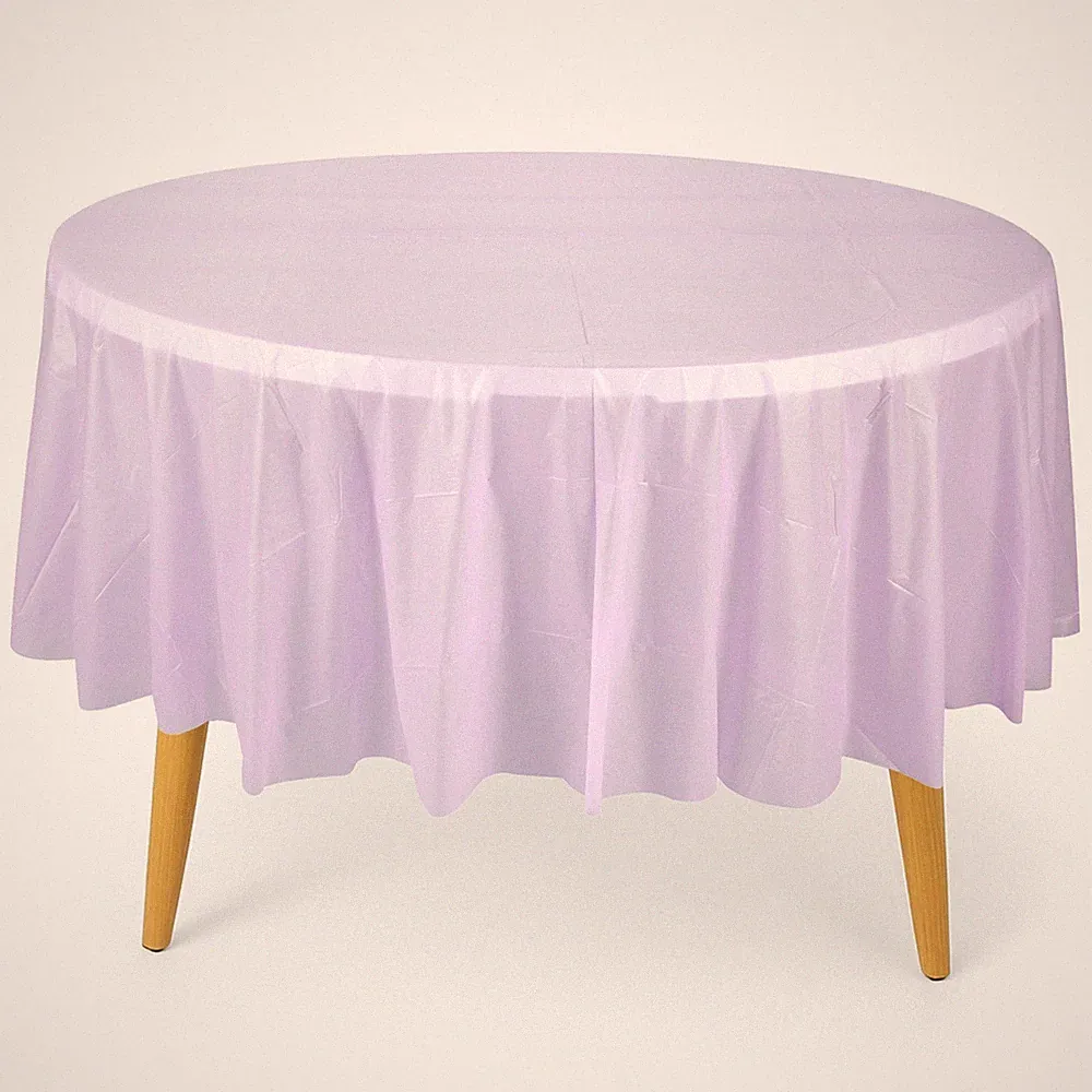 Plastik Tischdecke PVC Abwischen Party Tischtuch Rechteckig Rund Bunt
