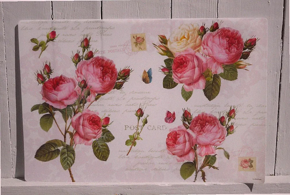Platzdeckchen Rosen Romantik Landhaus Küche Garten Tischdeko Kunststoff 45x30