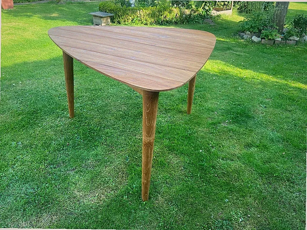 Ploß Wellington Design-Loft-Tisch Teak Natur 1100x1100x750mm, Gartentisch