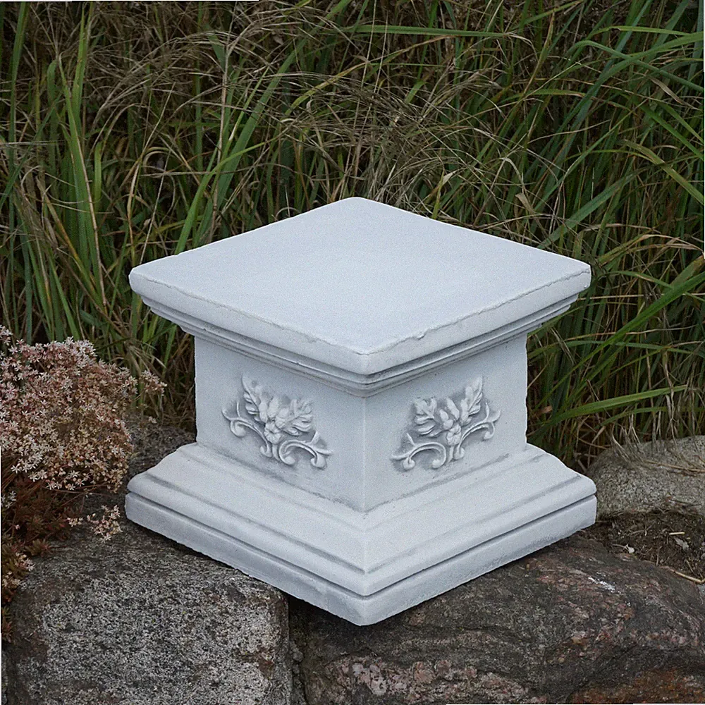 Podest 25 x 25 cm Sockel Steinsäule 21 cm 21 kg Grau Weißbeton frostsicher