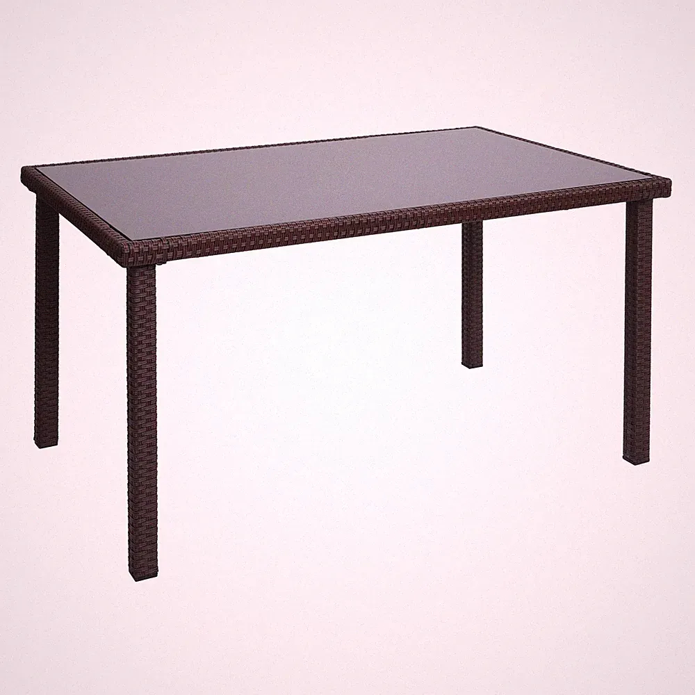 Poly-Rattan Tisch HWC-G19, Gartentisch Balkontisch, 120x75cm