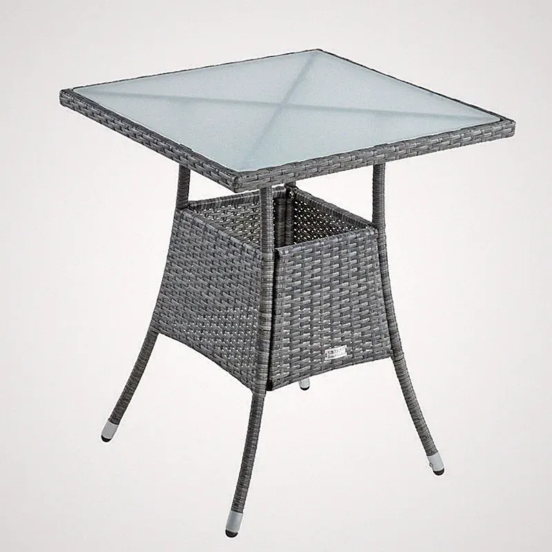 Polyrattan Balkontisch Rattan Tisch Beistelltisch Gartentisch 57 cm Anthrazit