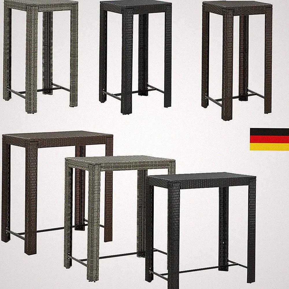 Polyrattan Bartisch Gartentisch Stehtisch Bistrotisch Barhocker Outdoor 60/100cm
