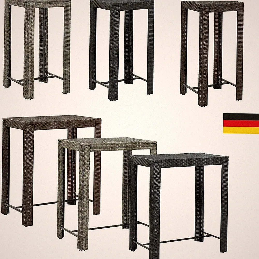 Polyrattan Bartisch Gartentisch Stehtisch Bistrotisch Barhocker Outdoor 60/100cm