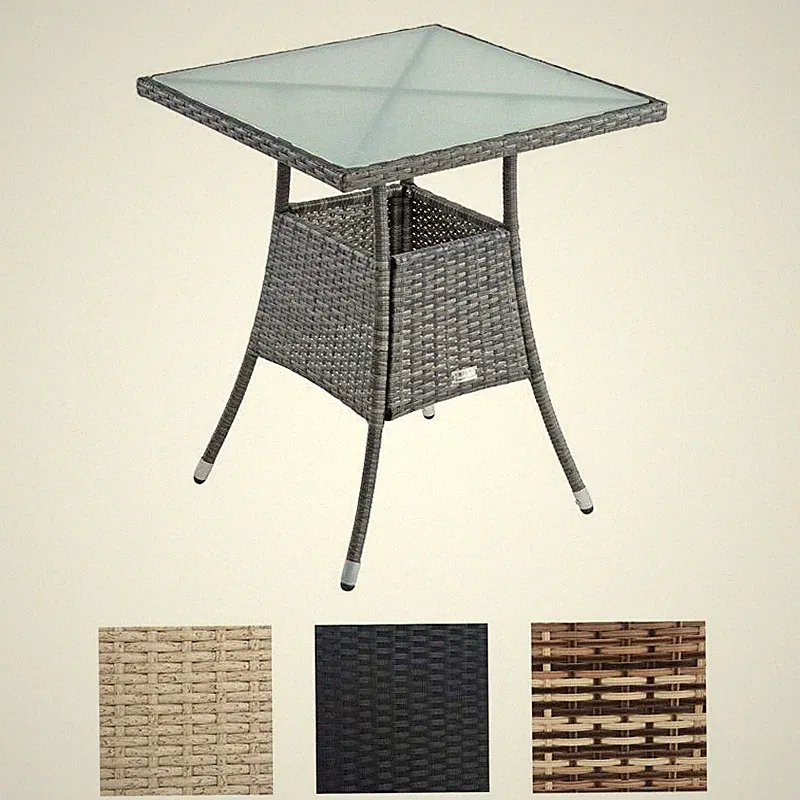 Polyrattan Beistelltisch Gartentisch Rattan Tisch Balkontisch Gartenmöbel 57 cm