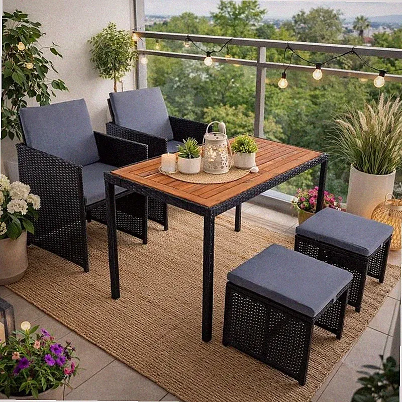 Polyrattan Gartenmöbel Set Sitzgruppe Essgruppe Gartenset Rattanmöbel 4 Personen