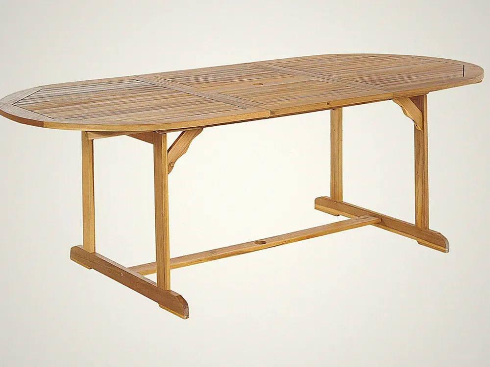 Praktischer Gartentisch Akazienholz ausziehbar 160/220x100 cm hellbraun Maui