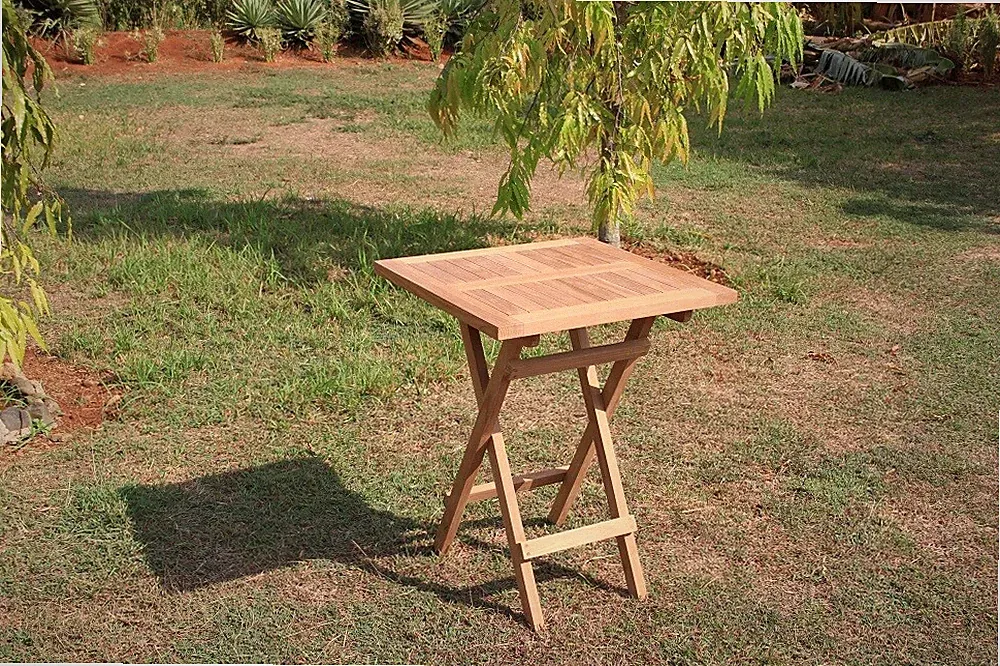 Premium Teak Tisch quadratisch Gartentisch klappbar Beistelltisch natur 3 Größen