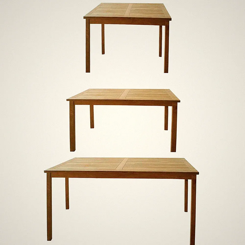 Premium Teak Tisch rechteckig Gartentisch Gartenmöbel Teakmöbel Holz 3 Größen