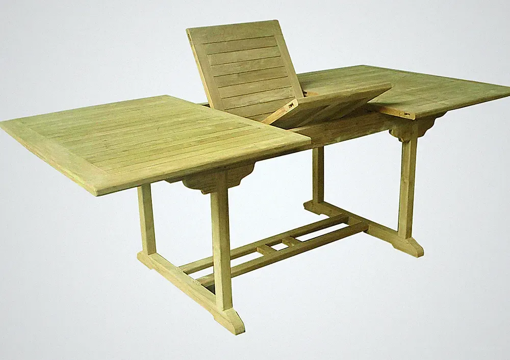 Premium XL Teak Ausziehtisch rechteckig Gartentisch Teakmöbel ausziehbar 180 cm